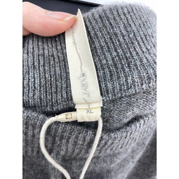 Nap Womens Size XL Pants Relaxed Wide Leg Fog Gray Yak Wool Pull On Drawstring - Picture 6 of 10